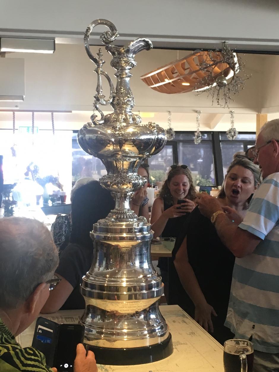 The America&#039;s cup at the Bucklands beach yacht club this afternoon